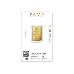 10 g investicinio aukso luitas, PAMP 999.9 kaina ir informacija | Investicinis auksas, sidabras | pigu.lt