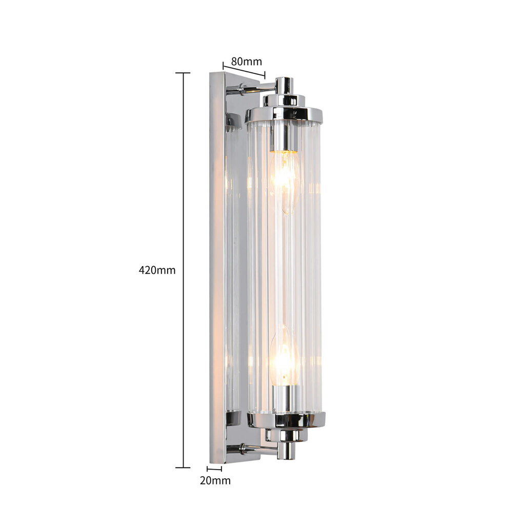 Light Prestige Lorenzo sieninis šviestuvas, chromas kaina ir informacija | Sieniniai šviestuvai | pigu.lt