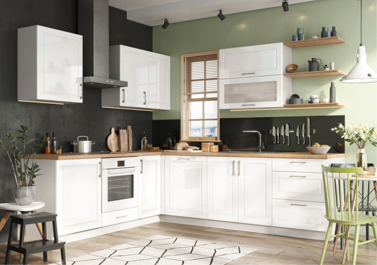 Apatinė virtuvinė spintelė Natalia White Gloss, balta kaina ir informacija | Virtuvinės spintelės | pigu.lt