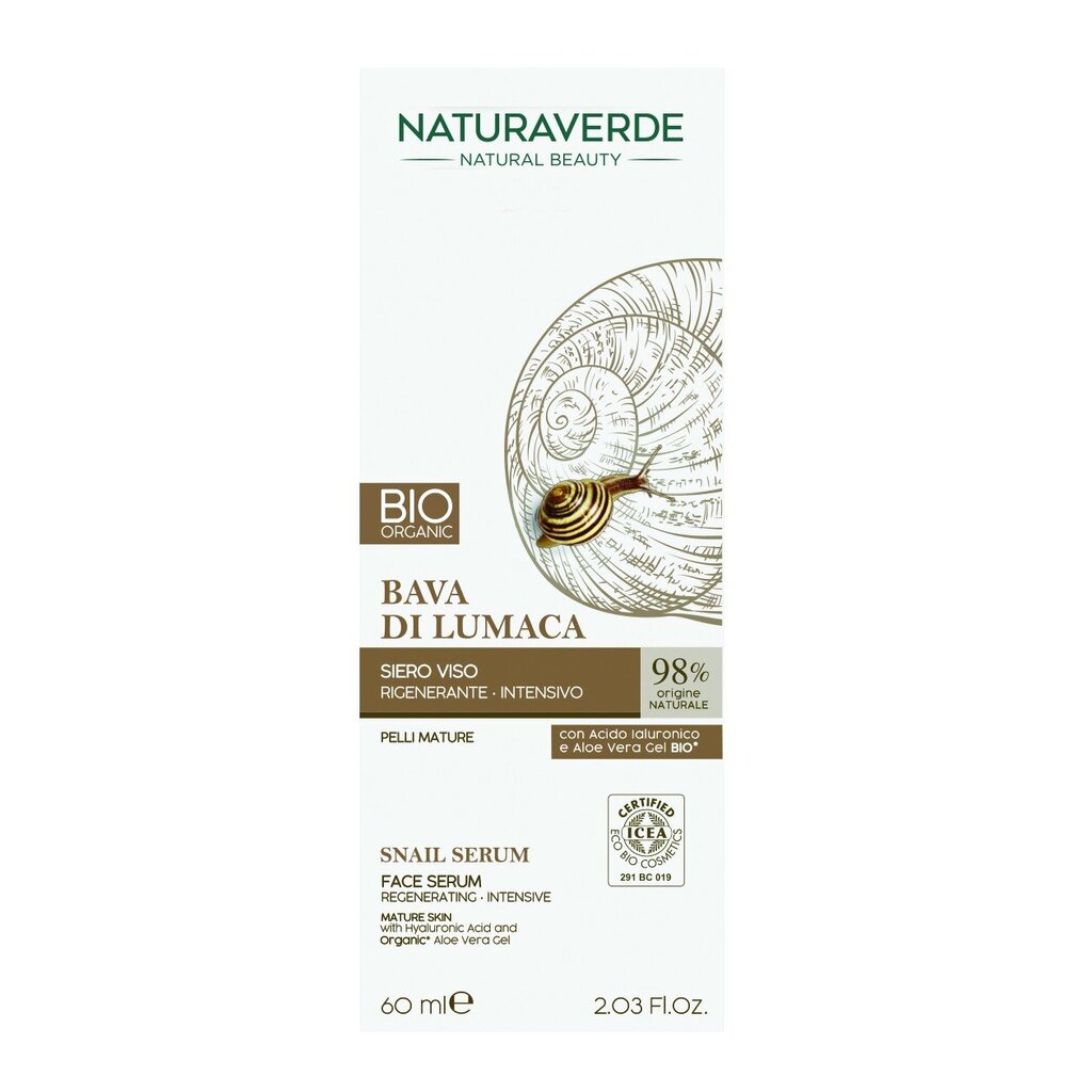 Veido gelis Naturaverde Bio su arbatos serumu, 60 ml kaina ir informacija | Veido aliejai, serumai | pigu.lt