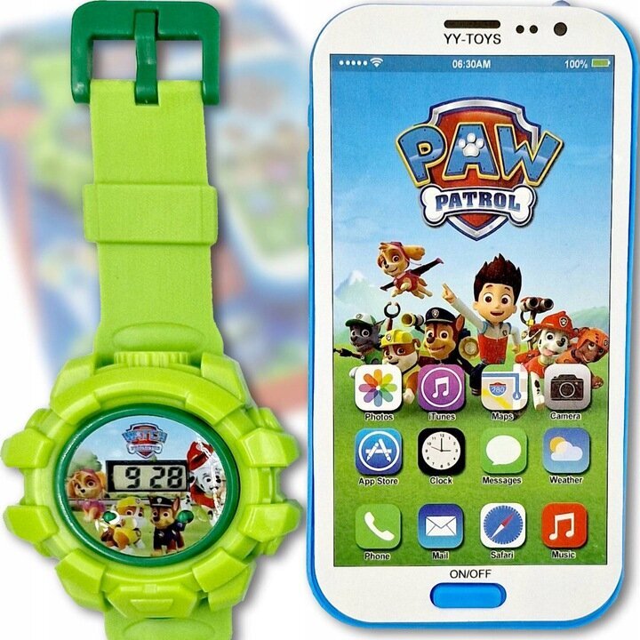 Rinkinys: telefonas ir skaitmeninis laikrodis su projektoriumi Paw Patrol kaina ir informacija | Lavinamieji žaislai | pigu.lt