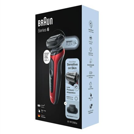 Braun Series 6 61-R1200s AutoSense kaina ir informacija | Barzdaskutės | pigu.lt