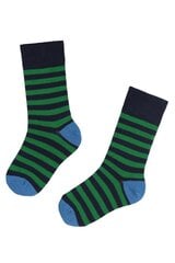 Детские хлопковые носки тёмно-синего цвета в зелёную полоску JOEL  цена и информация | Носки, колготки для девочек | pigu.lt