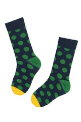 Детские хлопковые носки тёмно-синего цвета с узором в зелёный горошек DOTS цена и информация | Носки, колготки для девочек | pigu.lt