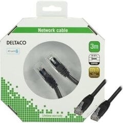 Deltaco TP-63S-K, U/UTP Cat6, 3 м цена и информация | Кабели и провода | pigu.lt