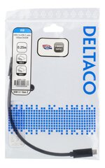 Deltaco USBC-1120, USB-C, 0.25m kaina ir informacija | Laidai telefonams | pigu.lt