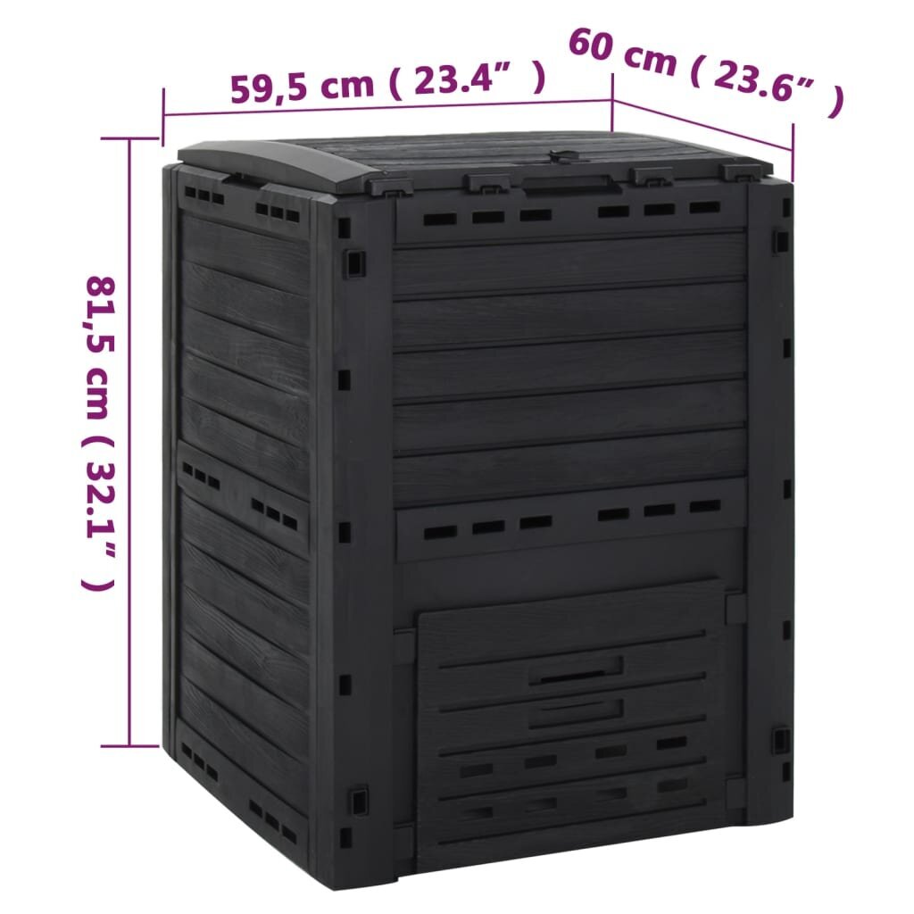 Sodo komposto dėžė, 280l kaina ir informacija | Komposto dėžės, lauko konteineriai | pigu.lt