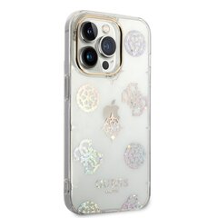 Guess PC/TPU Peony Glitter Case for iPhone 14 Pro White цена и информация | Чехлы для телефонов | pigu.lt