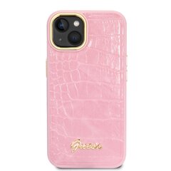 Guess Croco iPhone 14 Pink kaina ir informacija | Telefono dėklai | pigu.lt