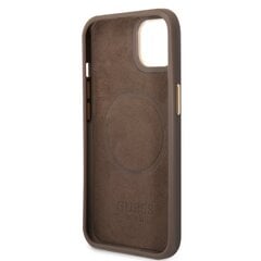 Guess PU 4G MagSafe Compatible Case skirtas iPhone 14 Plus, rudas kaina ir informacija | Telefono dėklai | pigu.lt