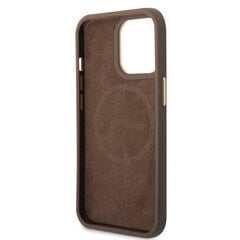 Guess PU 4G MagSafe Compatible Case skirtas iPhone 14 Pro, rudas kaina ir informacija | Telefono dėklai | pigu.lt