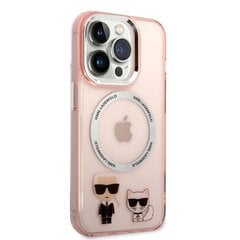 Karl Lagerfeld MagSafe Compatible Case Karl and Choupette for iPhone 14 Pro Pink цена и информация | Чехлы для телефонов | pigu.lt