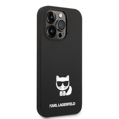 Karl Lagerfeld Liquid Silicone Choupette Case skirtas iPhone 14 Pro Max, juodas kaina ir informacija | Telefono dėklai | pigu.lt