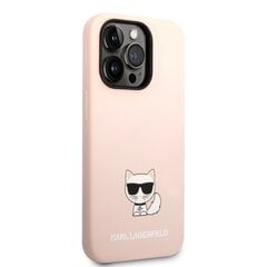 Karl Lagerfeld Liquid Silicone Choupette Case skirtas iPhone 14 Pro Max, rožinis kaina ir informacija | Telefono dėklai | pigu.lt