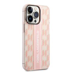 Karl Lagerfeld Monogram Vertical Stripe Case skirtas iPhone 14 Pro Max, rožinis kaina ir informacija | Telefono dėklai | pigu.lt