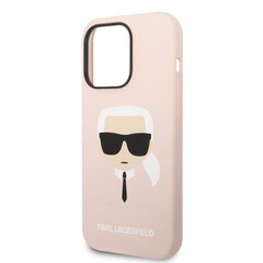 Karl Lagerfeld Liquid Silicone Karl Head Case for iPhone 14 Pro Pink цена и информация | Чехлы для телефонов | pigu.lt