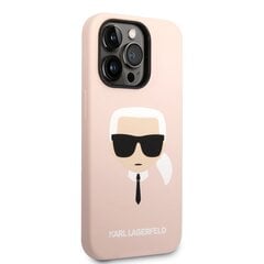 Karl Lagerfeld Liquid Silicone Karl Head Case for iPhone 14 Pro Max Pink цена и информация | Чехлы для телефонов | pigu.lt