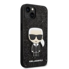 Karl Lagerfeld Glitter Flakes Ikonik Case skirtas iPhone 14 Plus, juodas kaina ir informacija | Telefono dėklai | pigu.lt