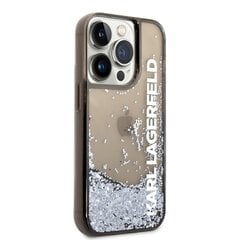 Karl Lagerfeld Translucent Liquid Glitter Case skirtas iPhone 14 Pro Max, juodas kaina ir informacija | Telefono dėklai | pigu.lt