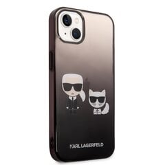 Karl Lagerfeld Gradient Karl and Choupette Case skirtas iPhone 14 Plus, juodas kaina ir informacija | Telefono dėklai | pigu.lt