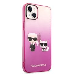 Karl Lagerfeld Gradient and Choupette Case skirtas iPhone 14 Plus, rožinis kaina ir informacija | Telefono dėklai | pigu.lt