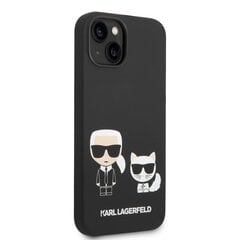 Karl Lagerfeld and Choupette Liquid Silicone Case skirtas iPhone 14 Plus, juodas kaina ir informacija | Telefono dėklai | pigu.lt