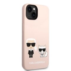 Karl Lagerfeld and Choupette Liquid Silicone Case skirtas iPhone 14 Plus, rožinis kaina ir informacija | Telefono dėklai | pigu.lt