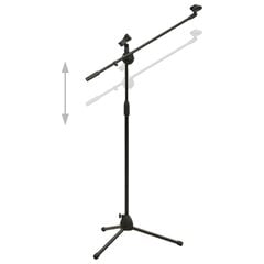 Trikojis mikrofono stovas su dvigubu užspaudžiamu laikikliu kaina ir informacija | Priedai muzikos instrumentams | pigu.lt