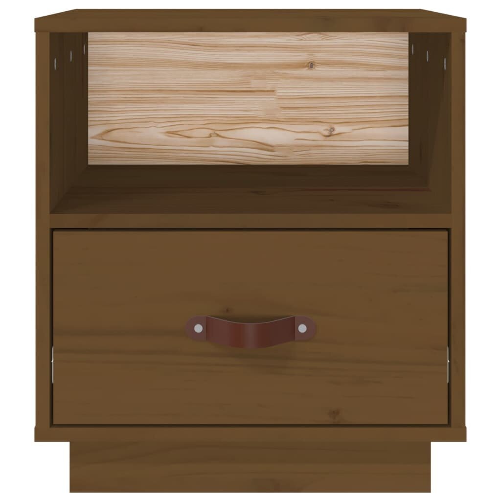 Naktinės spintelės, 2vnt., Pušis, 40x34x45cm, medaus ruda kaina ir informacija | Spintelės prie lovos | pigu.lt
