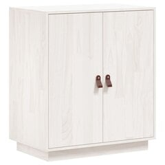 Šoninė spintelė, balta, 65,5x40x75cm, pušies medienos masyvas цена и информация | Шкафчики в гостиную | pigu.lt