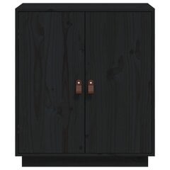 Šoninė spintelė, juoda, 65,5x40x75cm, pušies medienos masyvas цена и информация | Шкафчики в гостиную | pigu.lt