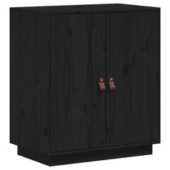 Šoninė spintelė, juoda, 65,5x40x75cm, pušies medienos masyvas цена и информация | Шкафчики в гостиную | pigu.lt