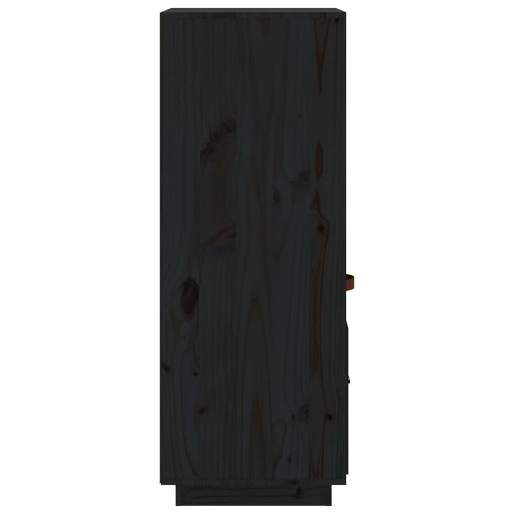 Komoda, Pušies medienos masyvas, 34x40x108,5cm, juoda kaina ir informacija | Komodos | pigu.lt