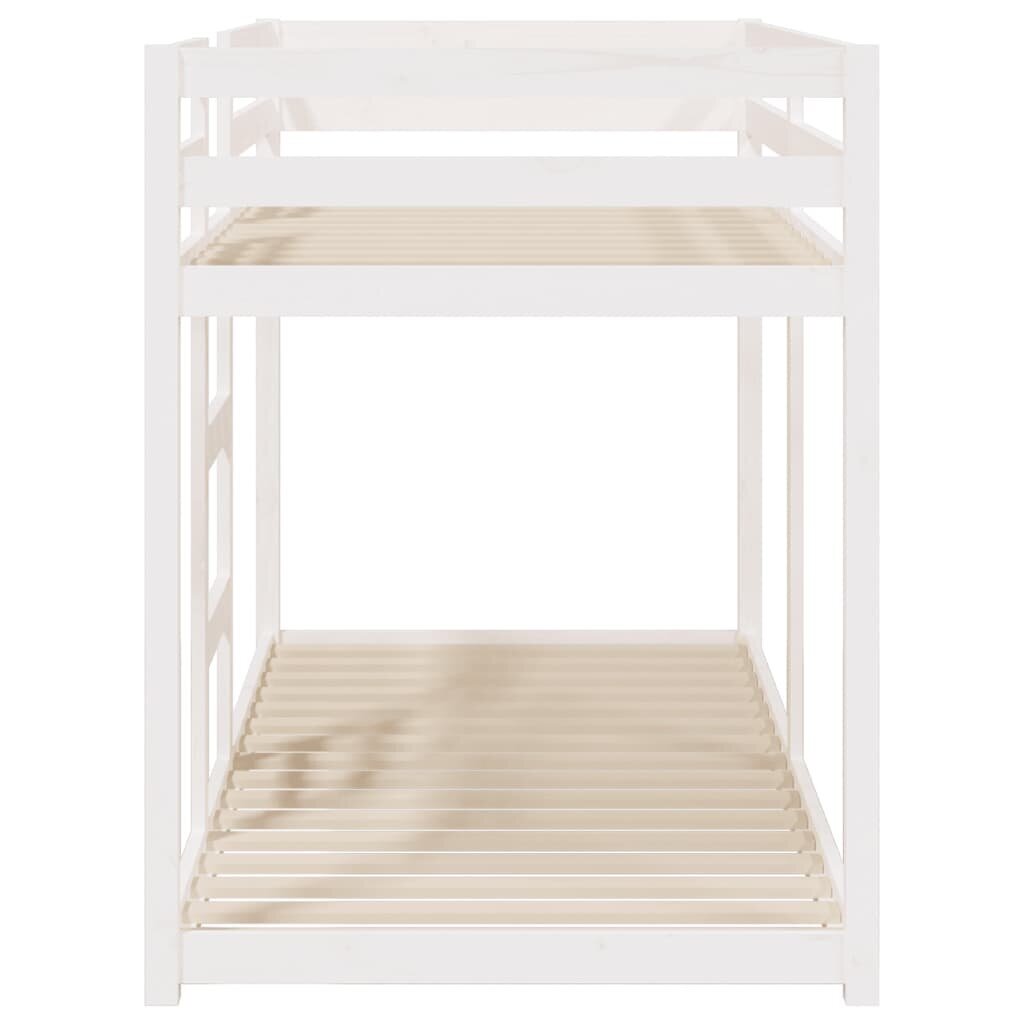 Dviaukštė lova, 90x200 cm, balta kaina ir informacija | Lovos | pigu.lt