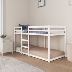 Двухъярусная кровать, 90x200 см, белая цена и информация | Кровати | pigu.lt