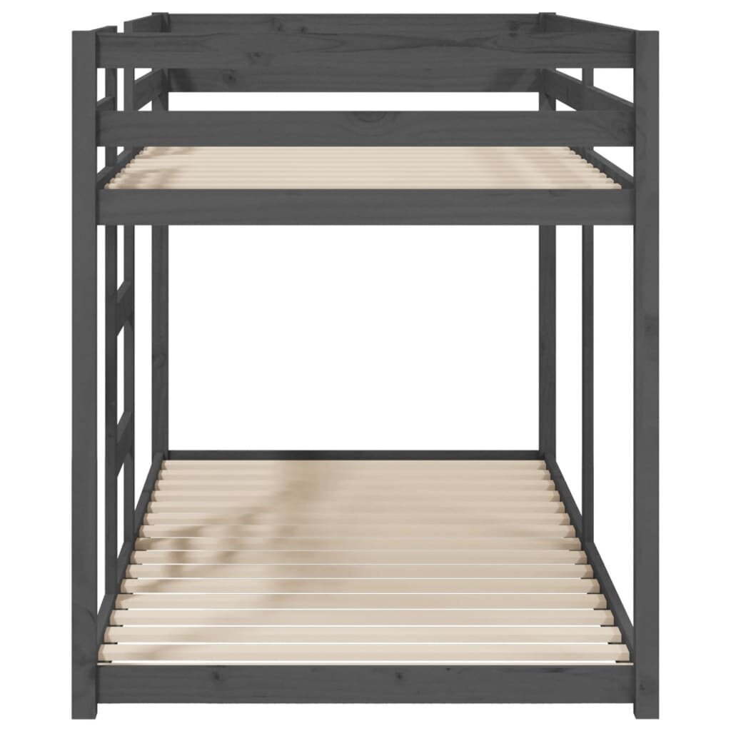 Dviaukštė lova, 90x200 cm, pilka kaina ir informacija | Lovos | pigu.lt