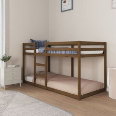Dviaukštė lova, 90x200 cm, ruda kaina ir informacija | Lovos | pigu.lt
