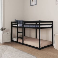 Dviaukštė lova, 90x200 cm, juoda kaina ir informacija | Lovos | pigu.lt