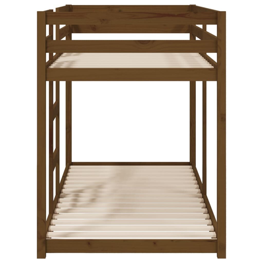 Dviaukštė lova, 80x200 cm, ruda цена и информация | Lovos | pigu.lt