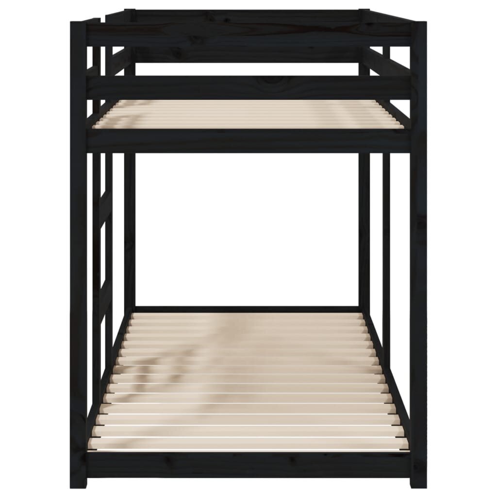 Dviaukštė lova, 80x200 cm, juoda цена и информация | Lovos | pigu.lt