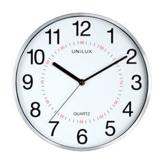 Sieninis laikrodis UNILUX ARIA, diametras 28.5cm, metalo pilka sp. kaina ir informacija | Laikrodžiai | pigu.lt
