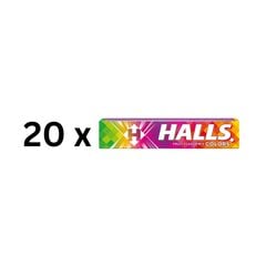 Ledinukai Halls Colors, vaisių skonio, 20 vnt. pakuotė kaina ir informacija | Saldumynai | pigu.lt