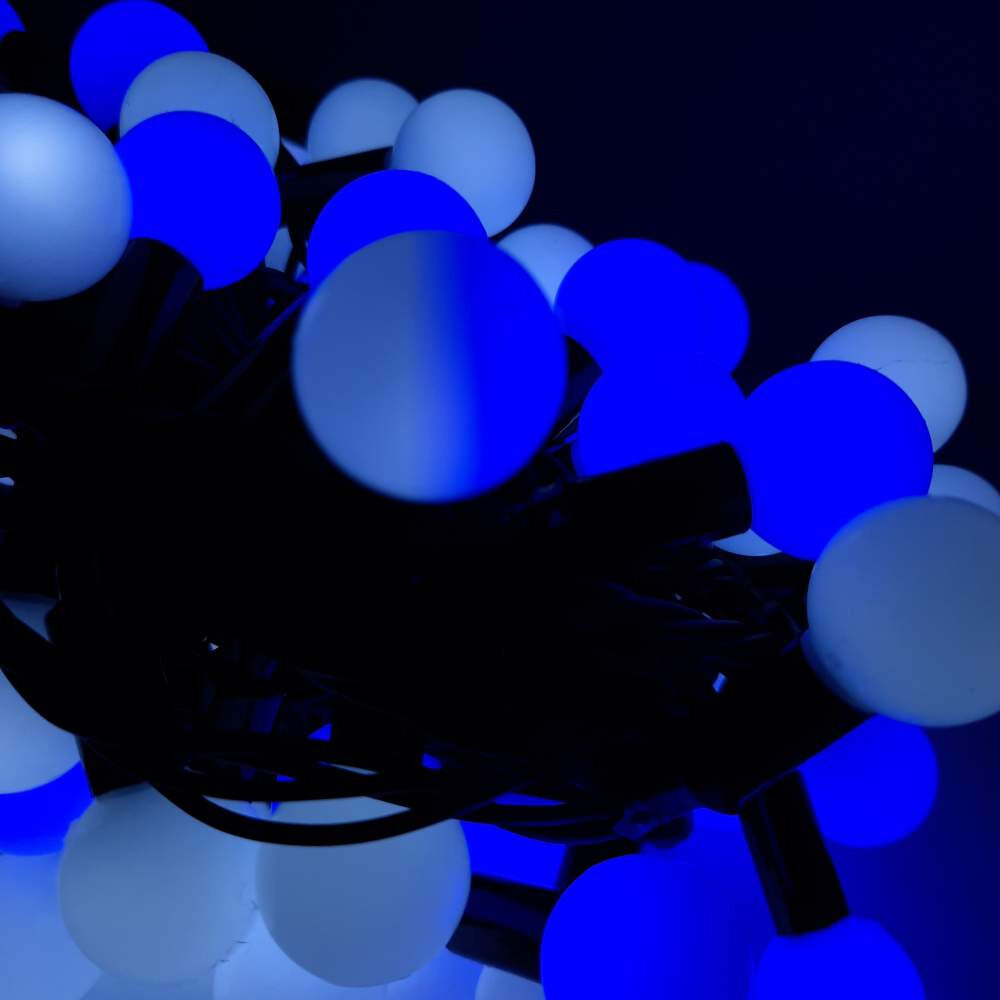 100 LED girlianda burbuliukai SPC26, Šaltai baltos ir mėlynos spalvos, 10 m kaina ir informacija | Girliandos | pigu.lt