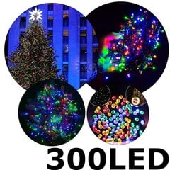 300 LED girlianda C517, Įvairiaspalvė (Flash), 22 m kaina ir informacija | Girliandos | pigu.lt