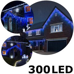 300 LED girlianda varvekliai C503, Mėlynos spalvos, 11 m kaina ir informacija | Girliandos | pigu.lt