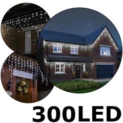 300 LED girlianda varvekliai C507, Šaltai baltos spalvos (Flash), 11 m цена и информация | Гирлянды | pigu.lt