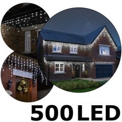 500 LED girlianda varvekliai C508, Šaltai baltos spalvos (Flash), 19 m kaina ir informacija | Girliandos | pigu.lt