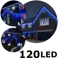 120 LED girlianda varvekliai C616, Mėlynos spalvos (Flash), 6 m kaina ir informacija | Girliandos | pigu.lt