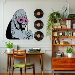 Виниловая наклейка на стену Banksy Милая горилла в маске Декор интерьера - 100 х 86 цена и информация | Интерьерные наклейки | pigu.lt