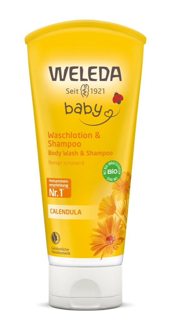 Vaikiškas šampūnas ir kūno prausiklis su medetkomis Weleda Baby, 200 ml цена и информация | Kosmetika vaikams ir mamoms | pigu.lt